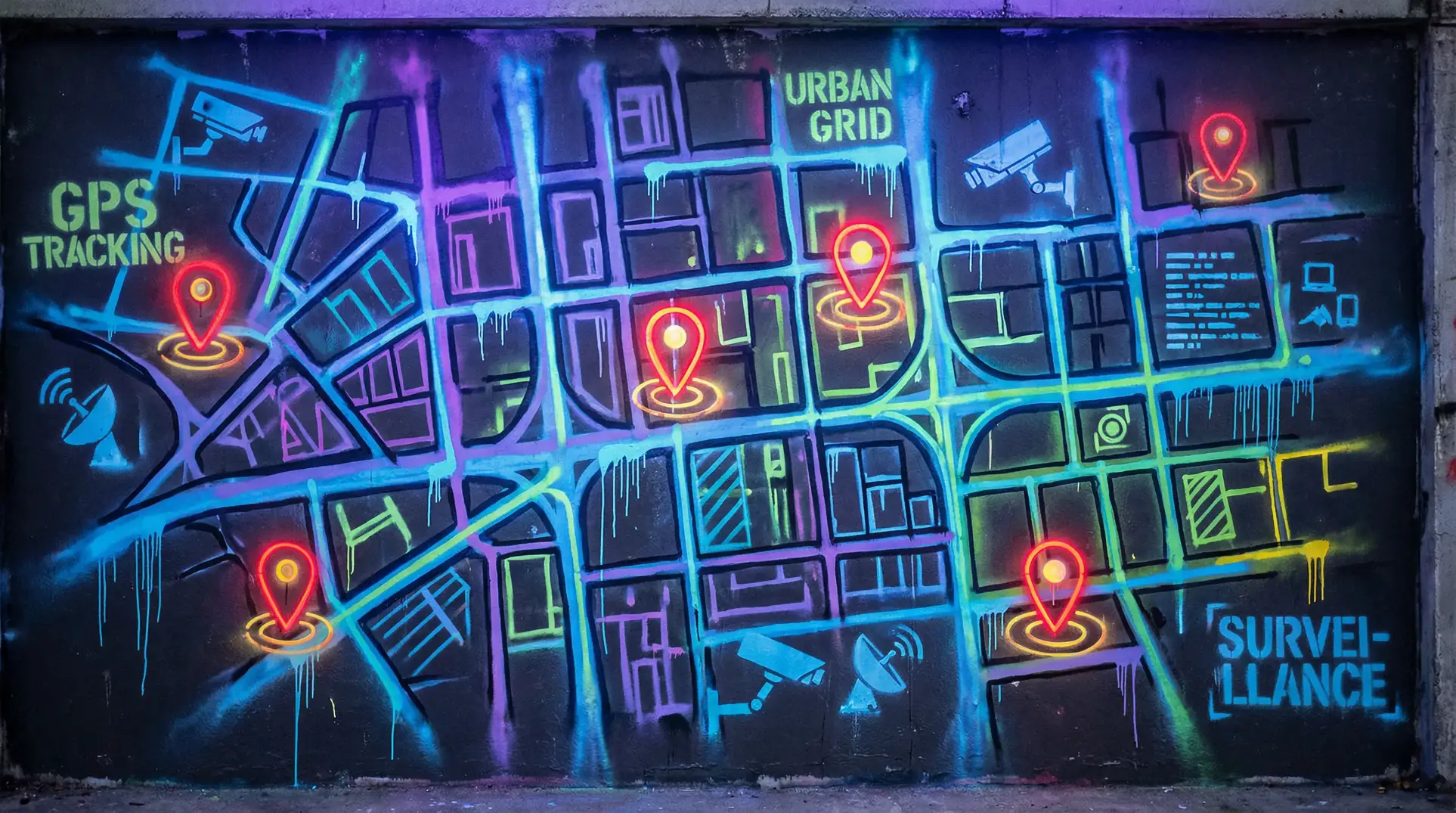 性吧有你春暖花开最新 狗仔追踪地图 - 城市涂鸦风格